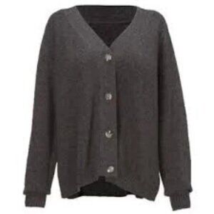 CABI Snug Cardigan Charcoal Gray, Sz M #4285 EUC